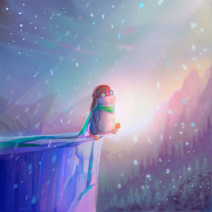 Pinguin with a big dream illustration story