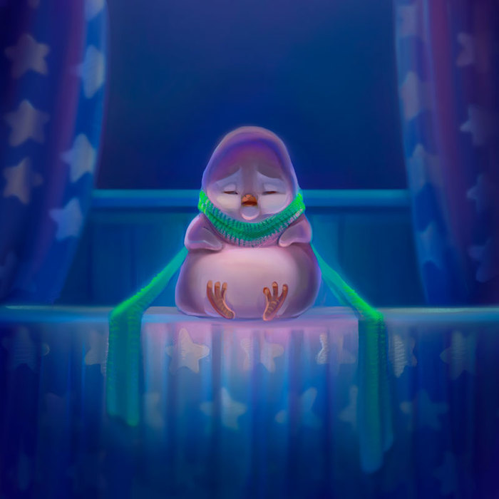 Pinguin with a big dream illustration story