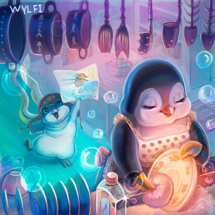 Pinguin with a big dream illustration story