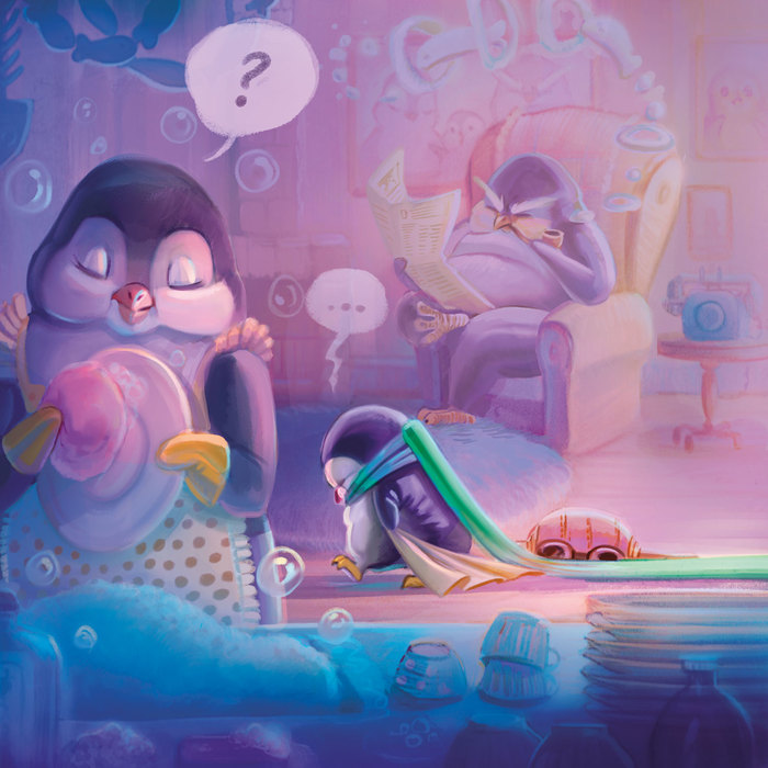 Pinguin with a big dream illustration story