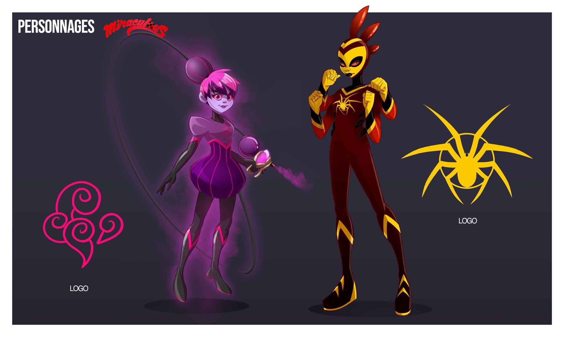 New concept art for Miraculous Ladybug series, Akumatized villains and impr...