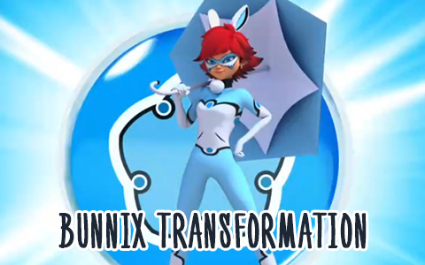 Rabbit Miraculous Bunnix transformation in pictures and gifs