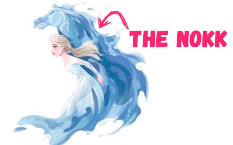 New character in Frozen 2 movie - the Nokk water spirit in horse form