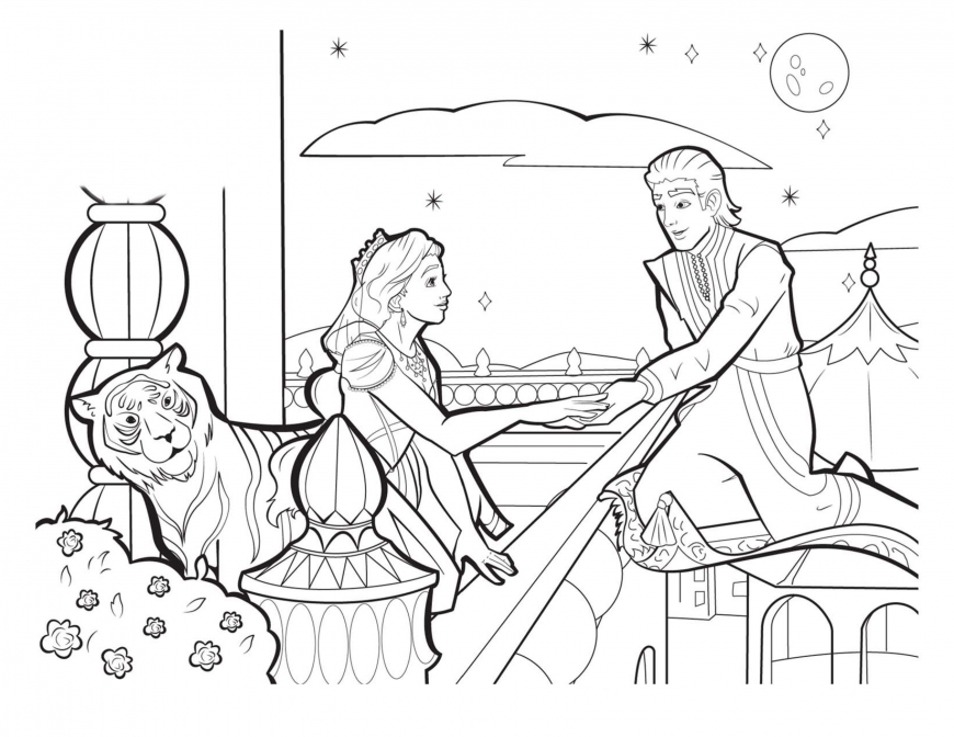 Aladdin movie 2019 big coloring pages