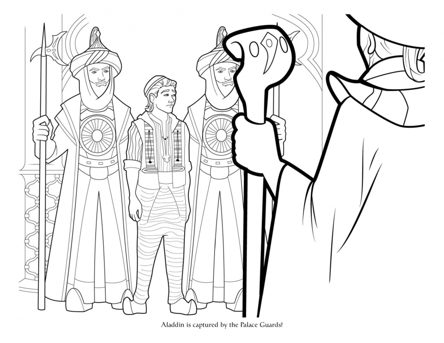 Aladdin movie 2019 big coloring pages