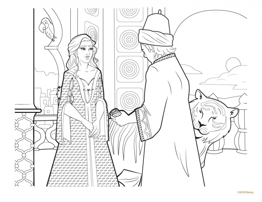 Aladdin movie 2019 big coloring pages