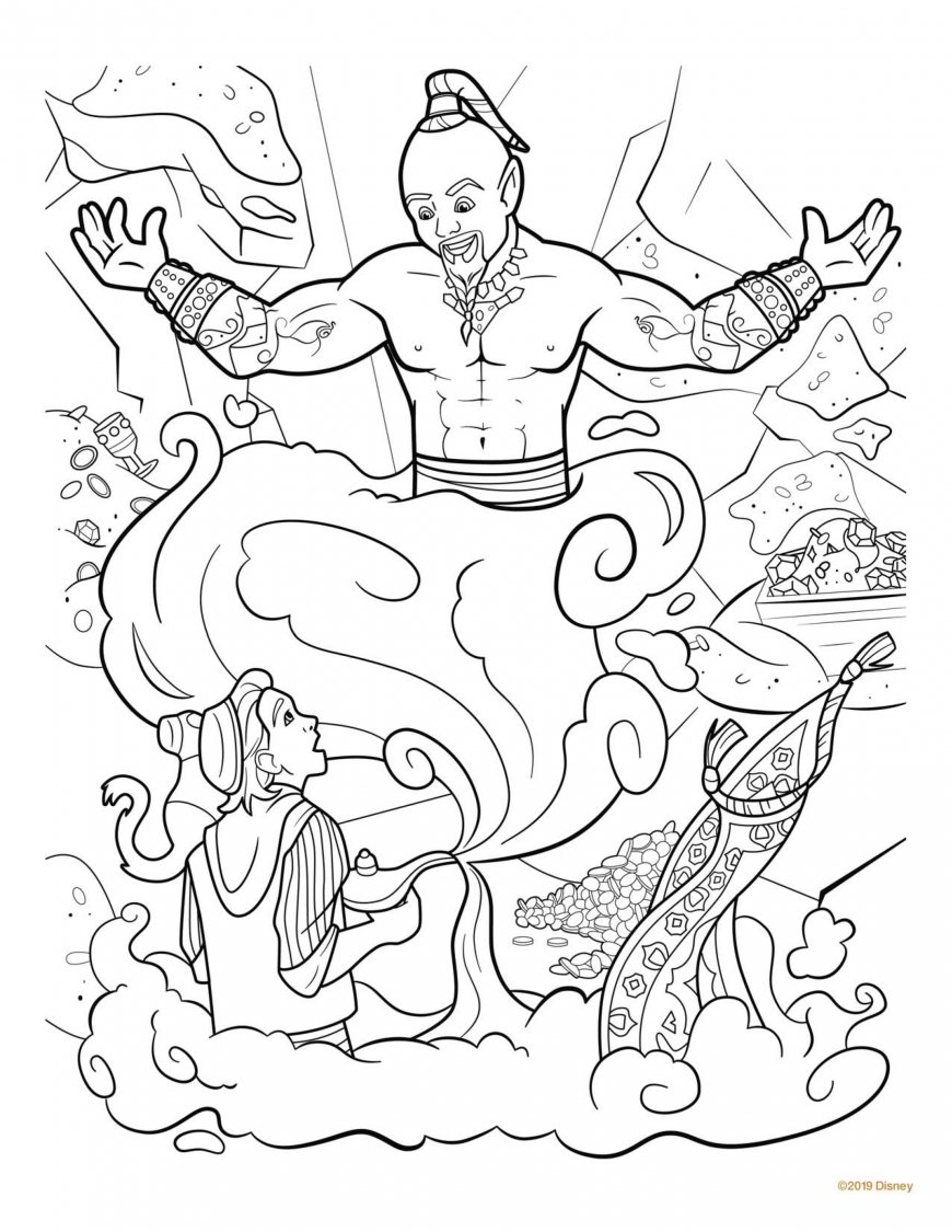 Aladdin movie 2019 big coloring pages