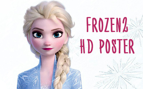 Japan Frozen 2 poster with Elsa and Anna, big and HD