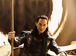 Loki in Thor: The Dark World and in the end titles in animated gifs