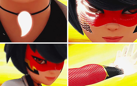 Miraculous Ladybug Kagami Ryuuko Dragon transformation in animated gifs