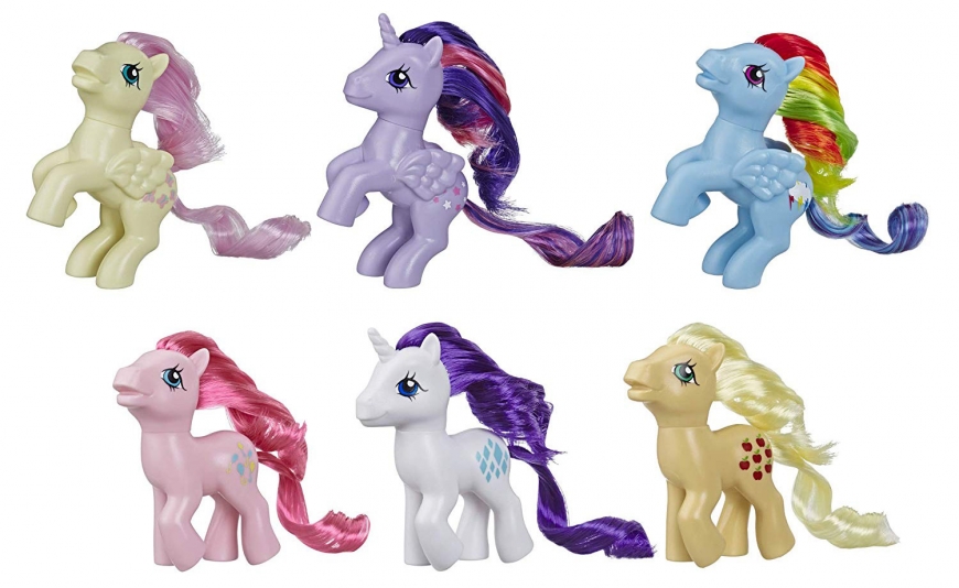 My Little Pony Retro Rainbow Mane 6,  80s-Inspired Collectable Figures