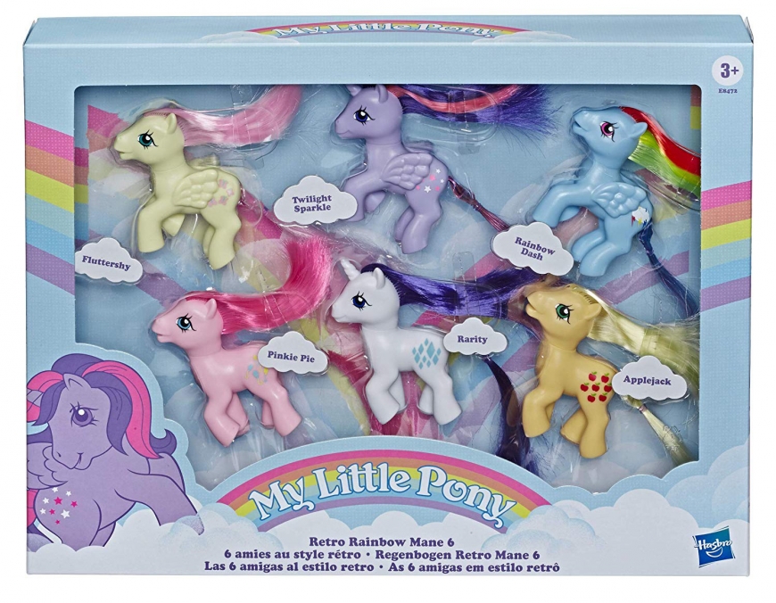 My Little Pony Retro Rainbow Mane 6,  80s-Inspired Collectable Figures
