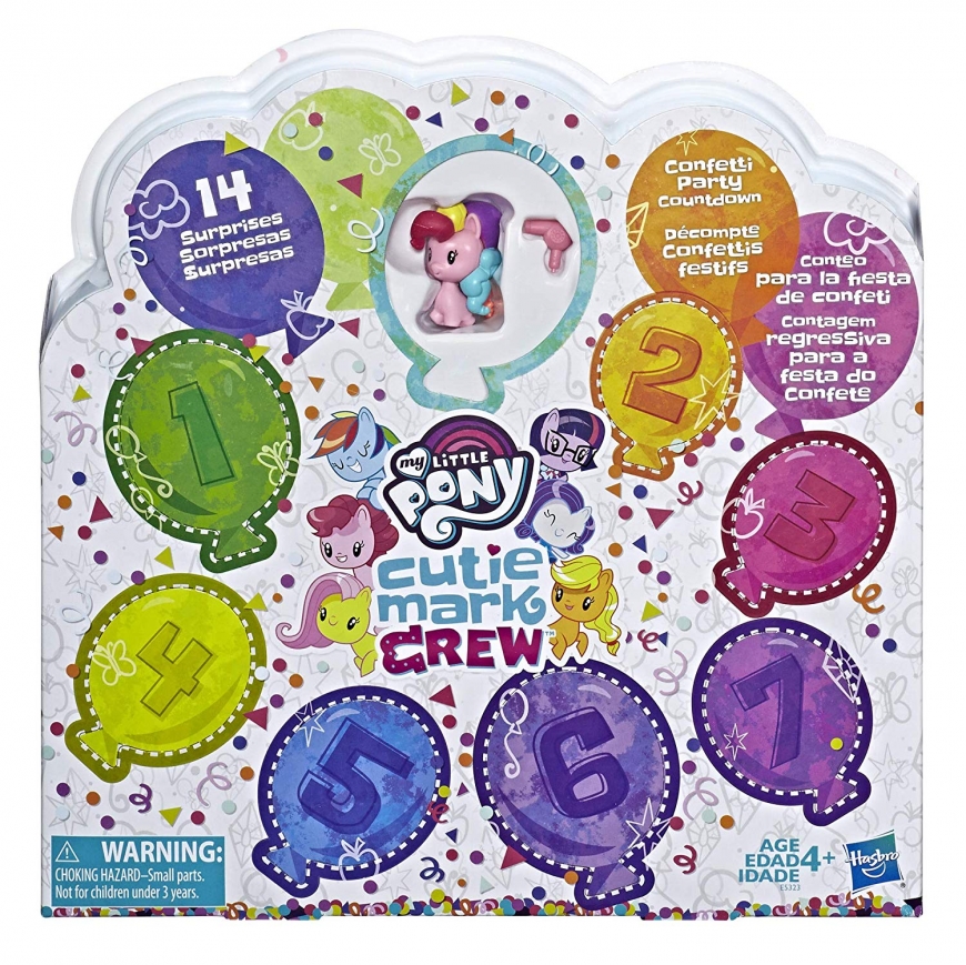 My Little Pony Toy Cutie Mark Crew Confetti Party Countdown Collectible 8 Pack with 14 Surprises