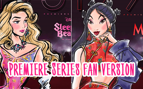 Fan version art for Disney Premiere Series Mulan, Aurora, Esmeralda and Megara