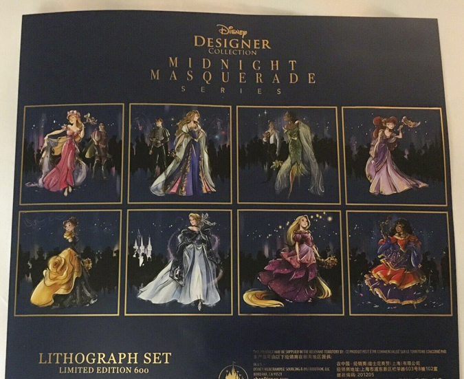 Disney Designer Collection Midnight Masquerade Series Lithograph set