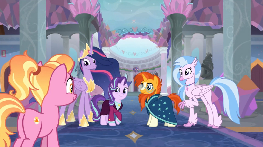 Grown up older ponies from My Little Pony season 9 episode 26