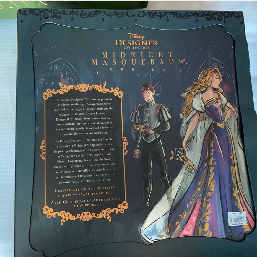 Disney Designer Midnight Masquerade Series Aurora and Phillip dolls box art