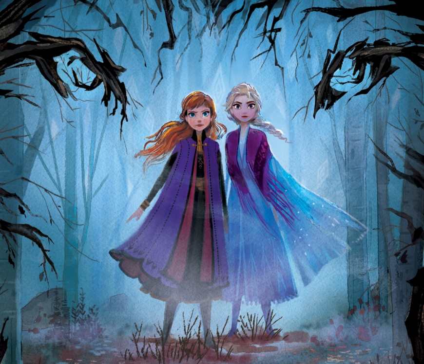 Disney Frozen 2 Elsa and Anna in Enchanted Forest