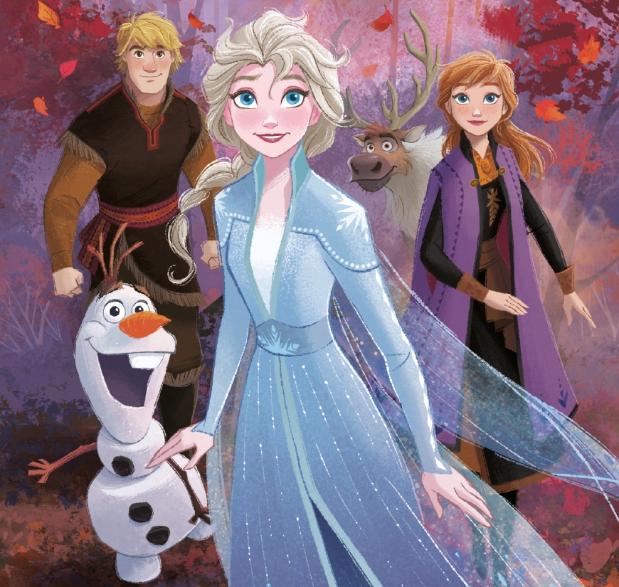 Frozen 2 Elsa, Anna, Olaf and Kristoff large picture