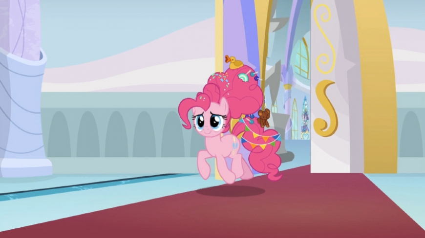 Grown-up older pony Pinkie Pie and her children from season 9 final  26 episode