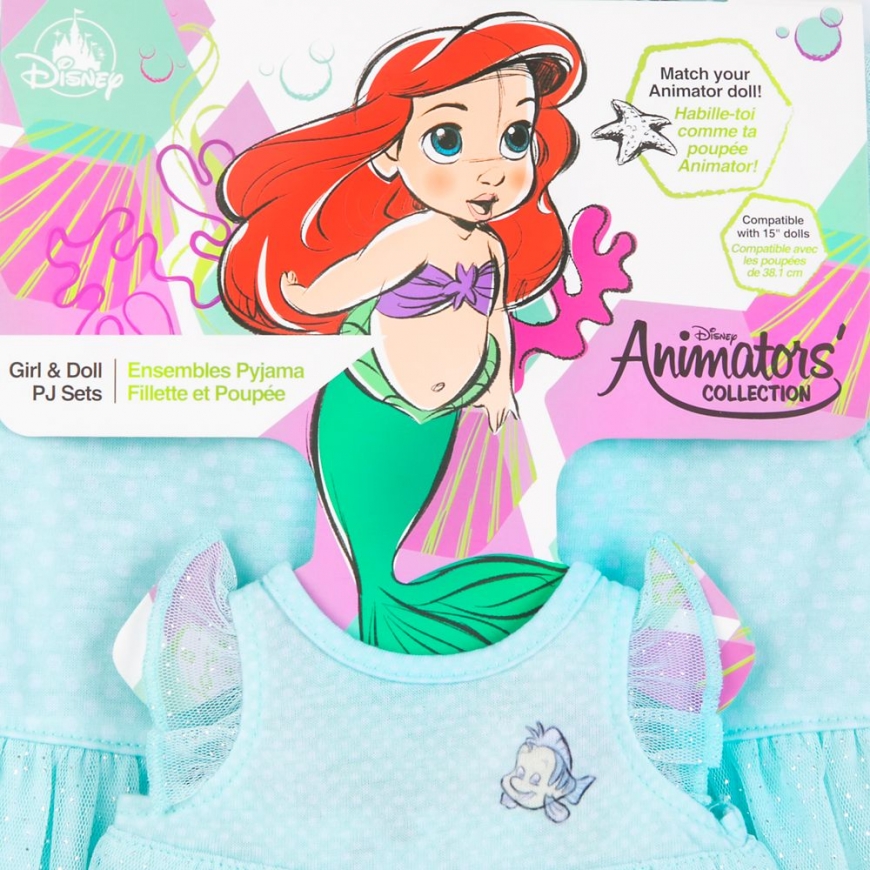 Disney Animators' Collection Ariel Matching Pajama Set for Kids and Doll