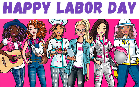 Happy Labor Day images with Barbie