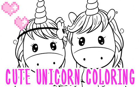 Cute unicorn coloring pages