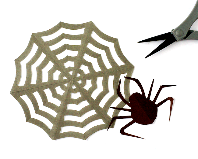 Halloween craft paper spider web