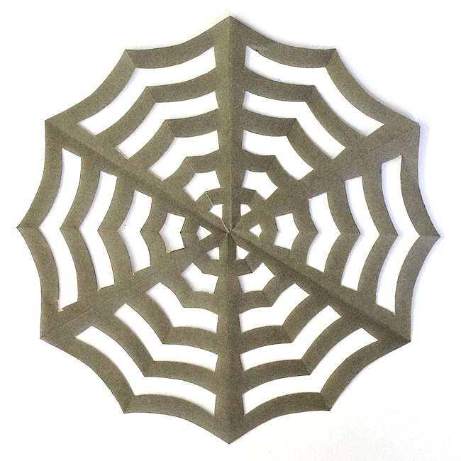 Halloween craft paper spider web