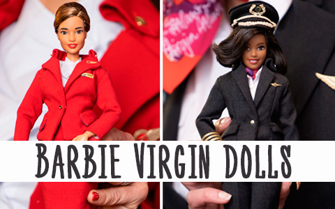 Barbie Virgin dolls - pilot, flight attendent and plane engineer