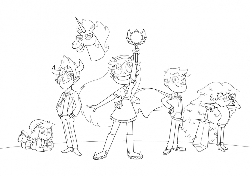 Star vs the forces of evil coloring pages