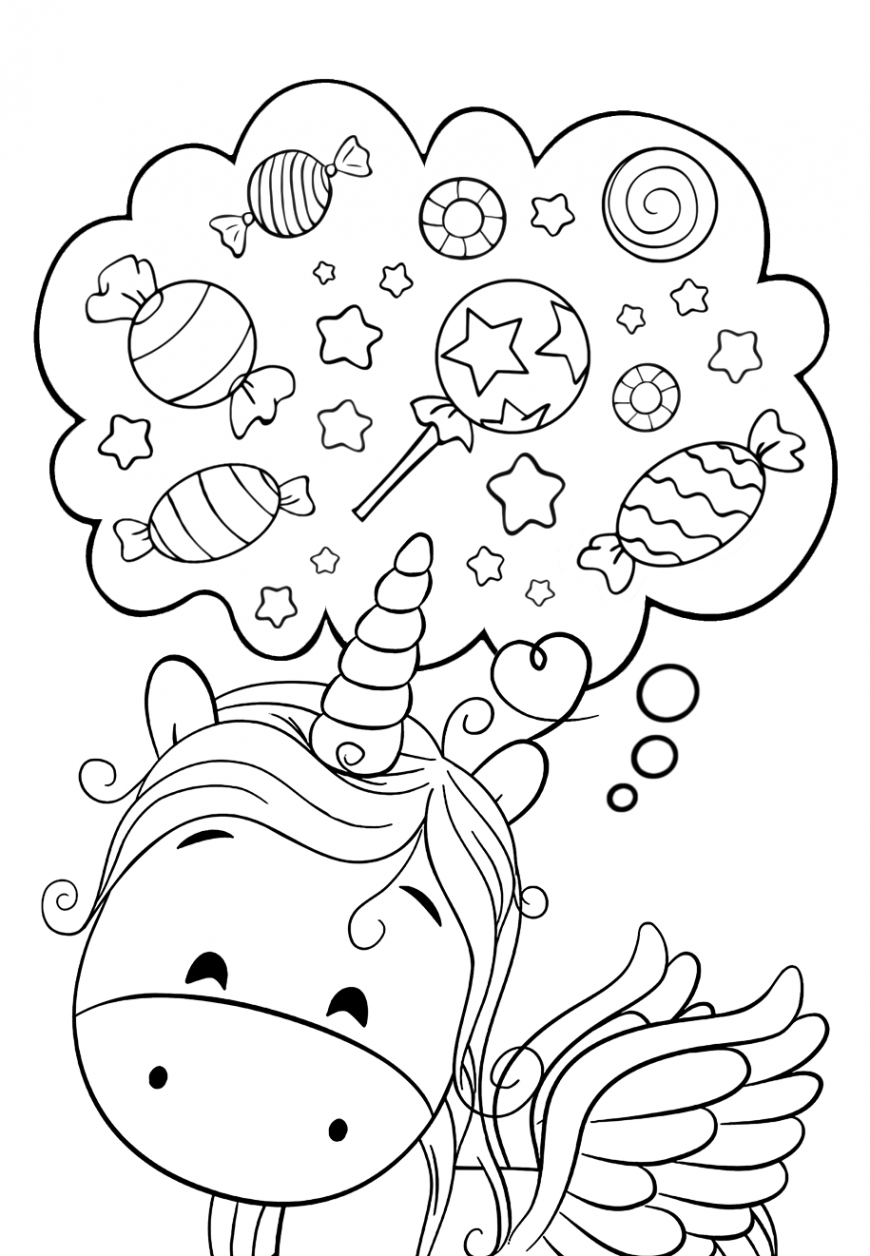 Cute unicorn coloring pages for kids