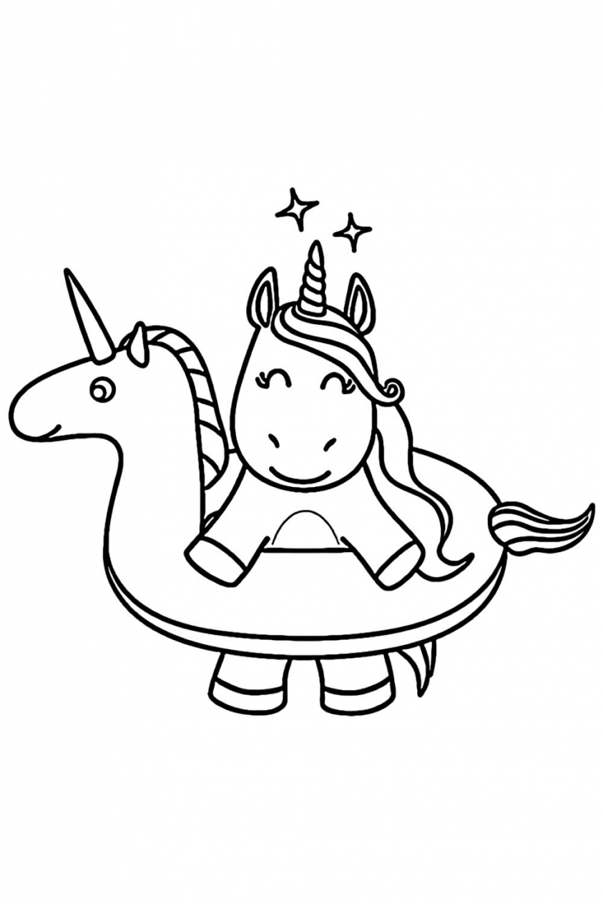 Cute unicorn coloring pages for kids