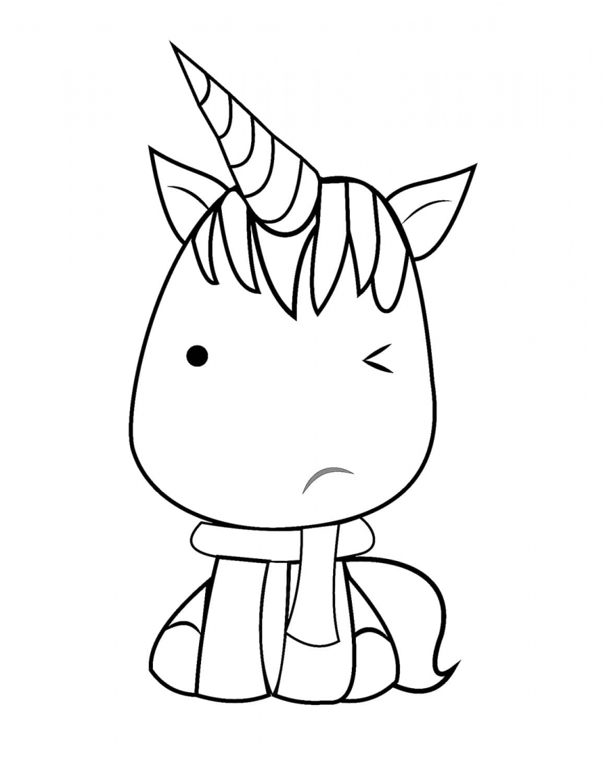 Cute unicorn coloring pages for kids