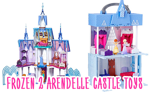 4 variation of Frozen 2 Arendelle Castle toys: Lego, Cute doll house, Deluxe Doll house, and 3D Jigsaw Puzzle
