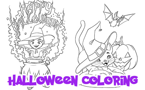 Cute Halloween coloring pages