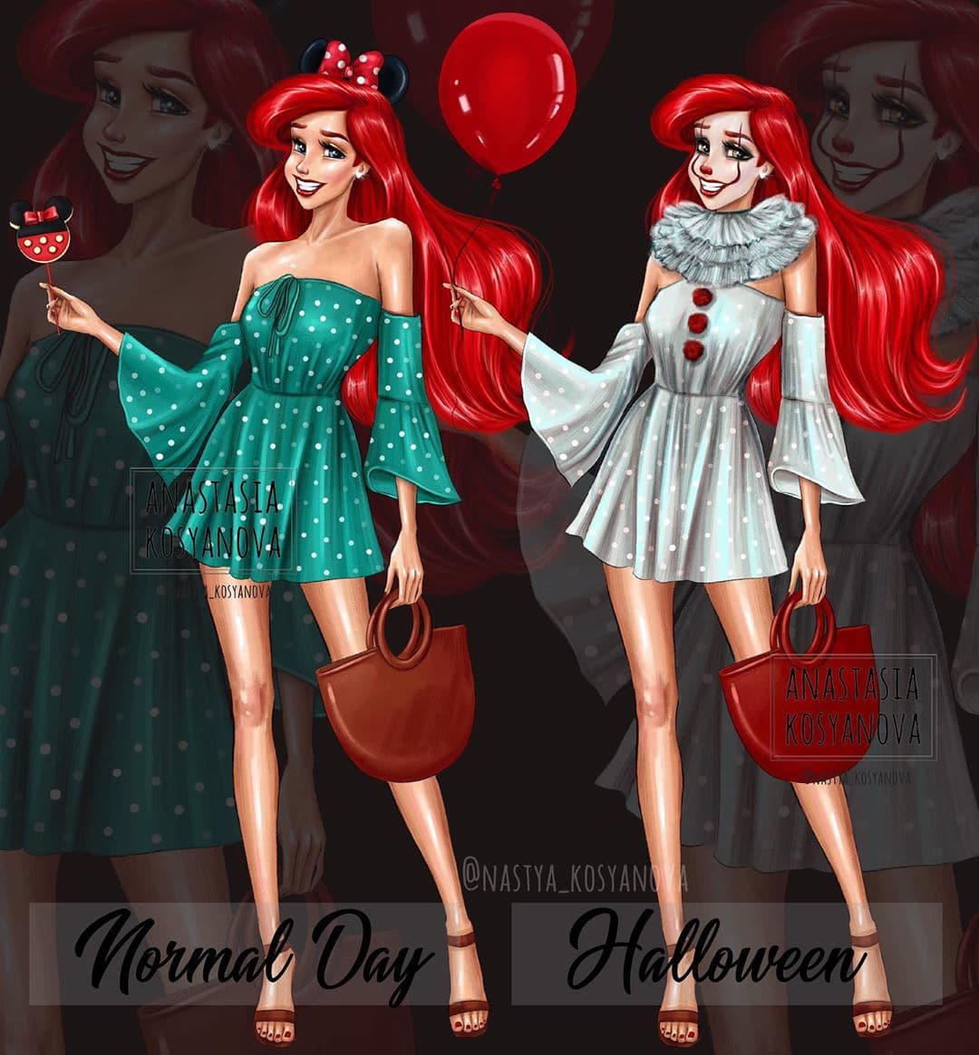 The artist changed the images of Disney princesses and added
