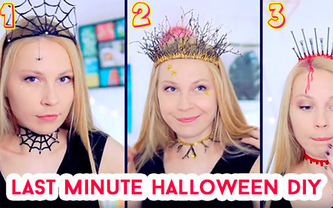 Last Minute Halloween Costume ideas - 6 DIY Chokers And Crowns