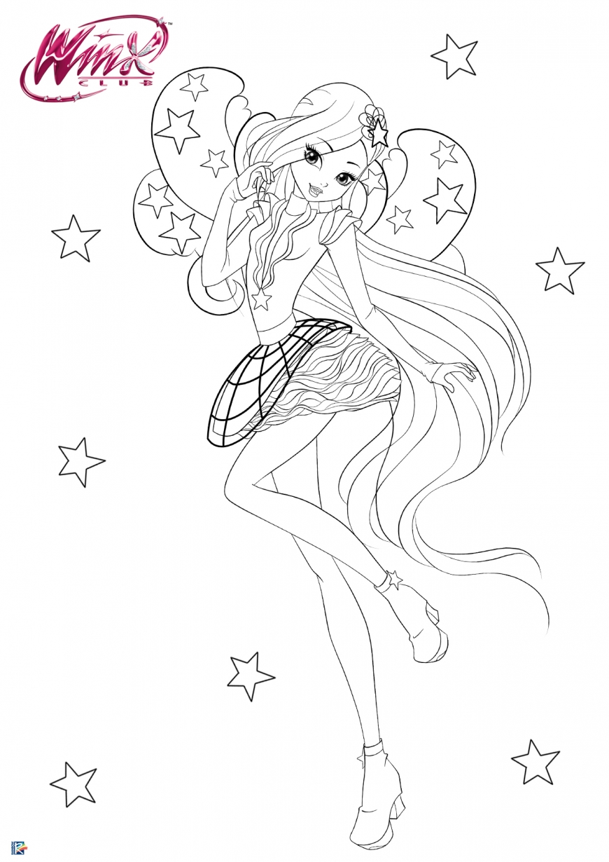 Winx Club season 8 Cosmix coloring page Stella