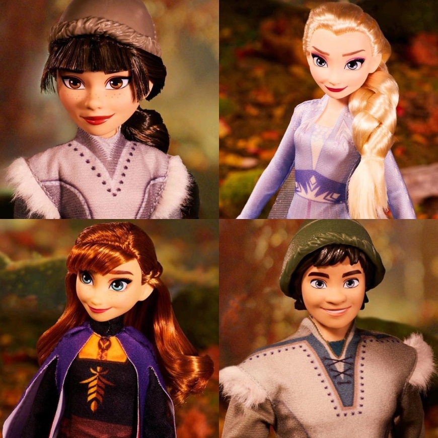 Frozen 2 set of 4 dolls with Elsa, Anna northulda Honeymaren and Ryder