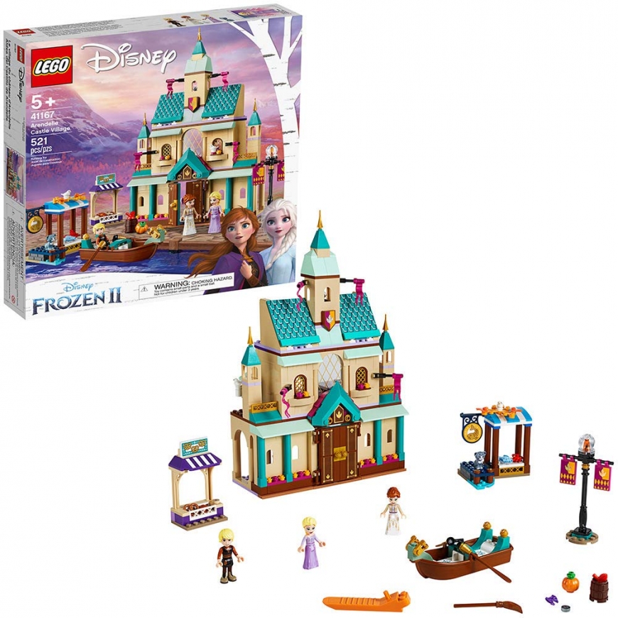 4 variation of Frozen 2 Arendelle Castle toys: Lego, Cute doll house, Deluxe Doll house, and 3D Jigsaw Puzzle