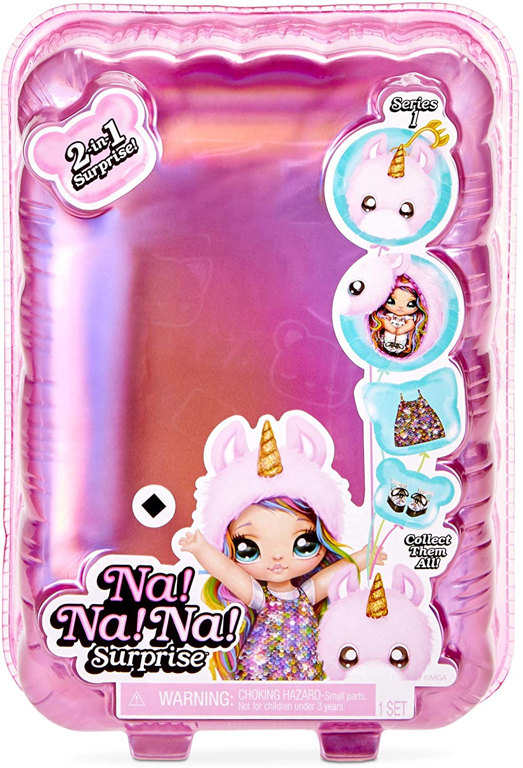 MGA Entertainment Na Surprise Multicolor Na Na 2-in-1 Fashion Doll & Pom Purse Series 2 