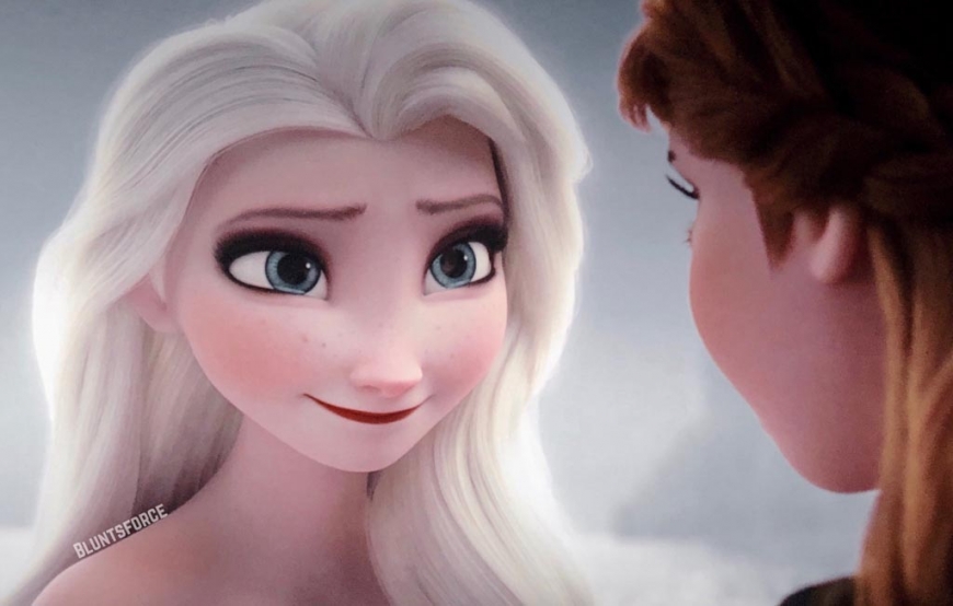 Elsa and Anna from Frozen 2 with more realistic, human like faces
