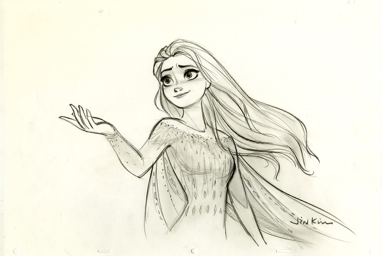 Coolest Drawing Lesson Ever How to Draw Elsa From Frozen 2  Disney News