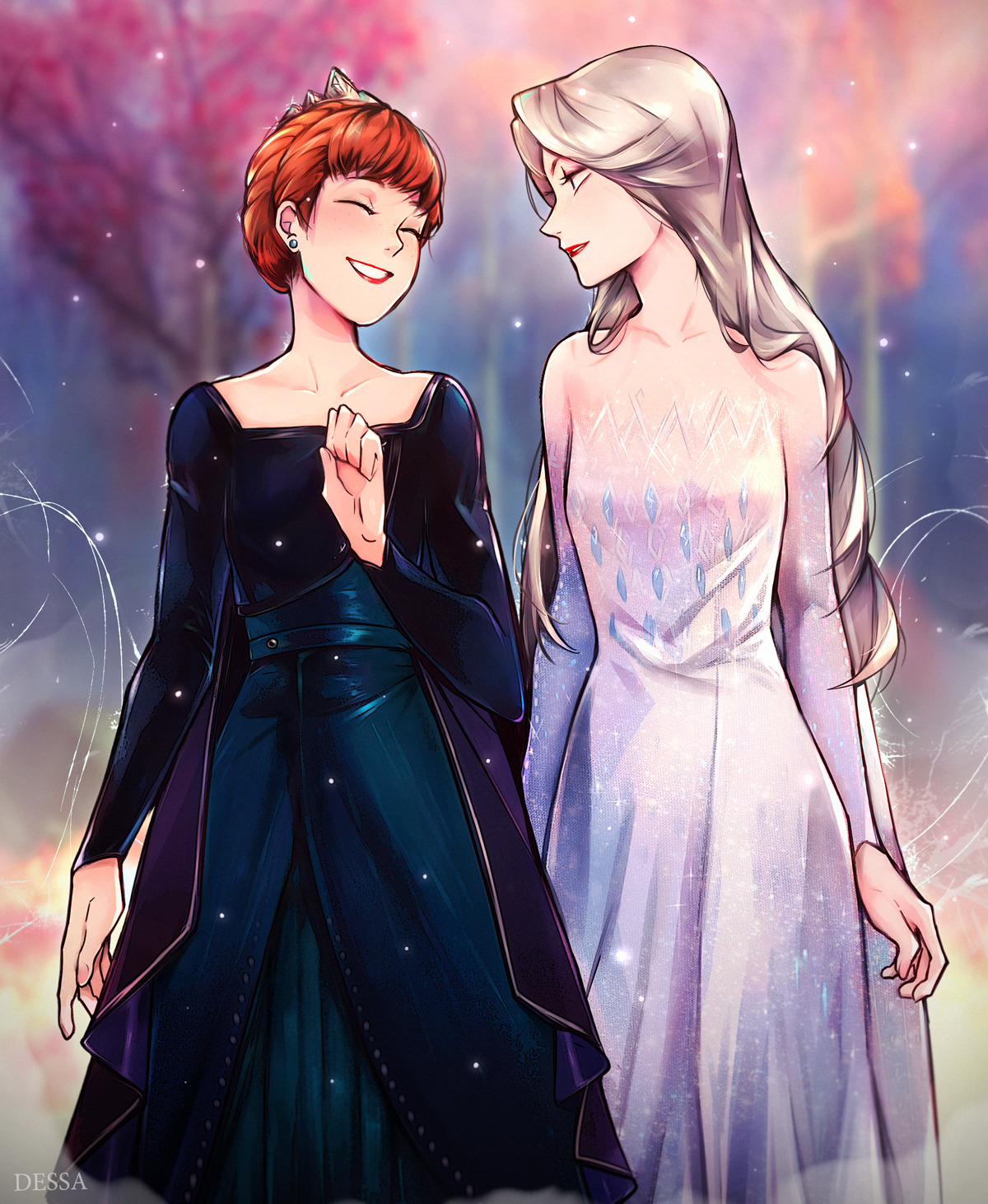 Elsa fifth Element And Anna queen of Arendelle fanart based on the Frozen 2...