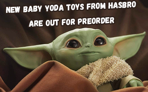 Baby Yoda new toys from Hasbro: The Child 1.1-Inch action figure and Baby Yoda Talking Plush Toy with Character Sounds and Accessories