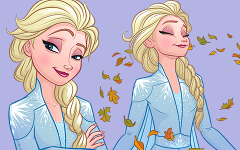 Frozen 2 images with with the different emotions of the Elsa, Anna and other characters