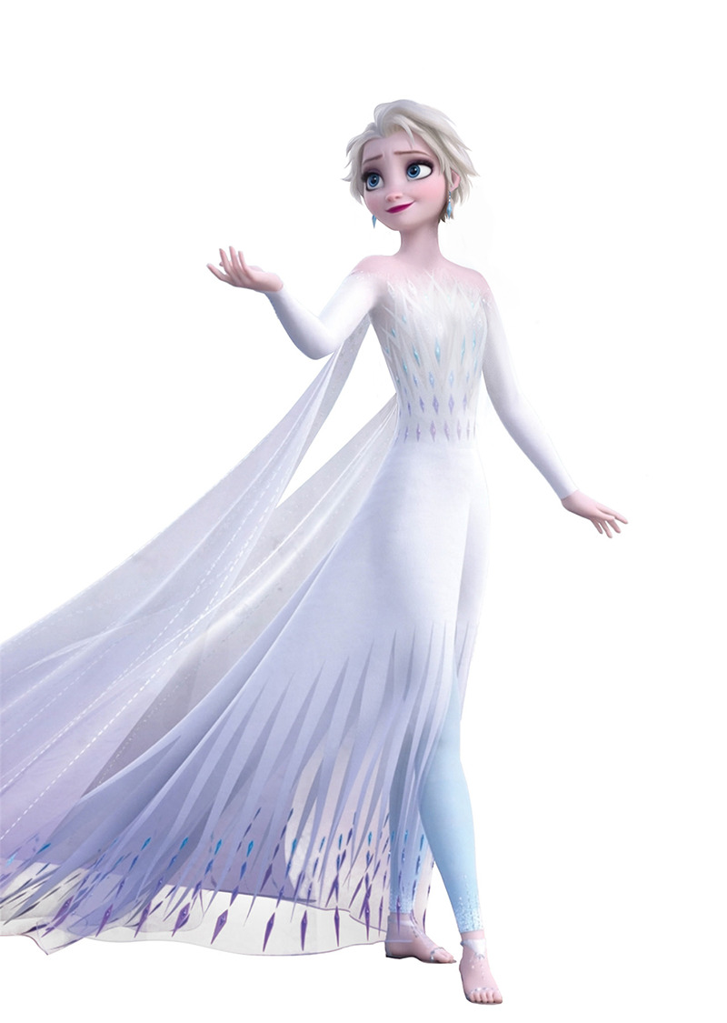 Frozen 2 short-haired Elsa in white dress 