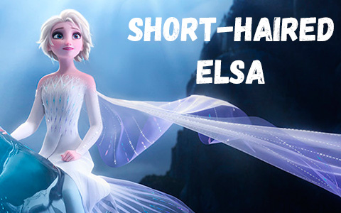 Frozen 2 short-haired Elsa in white dress