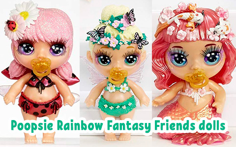 Images of all Poopsie Rainbow Fantasy Friends Series 1 dolls